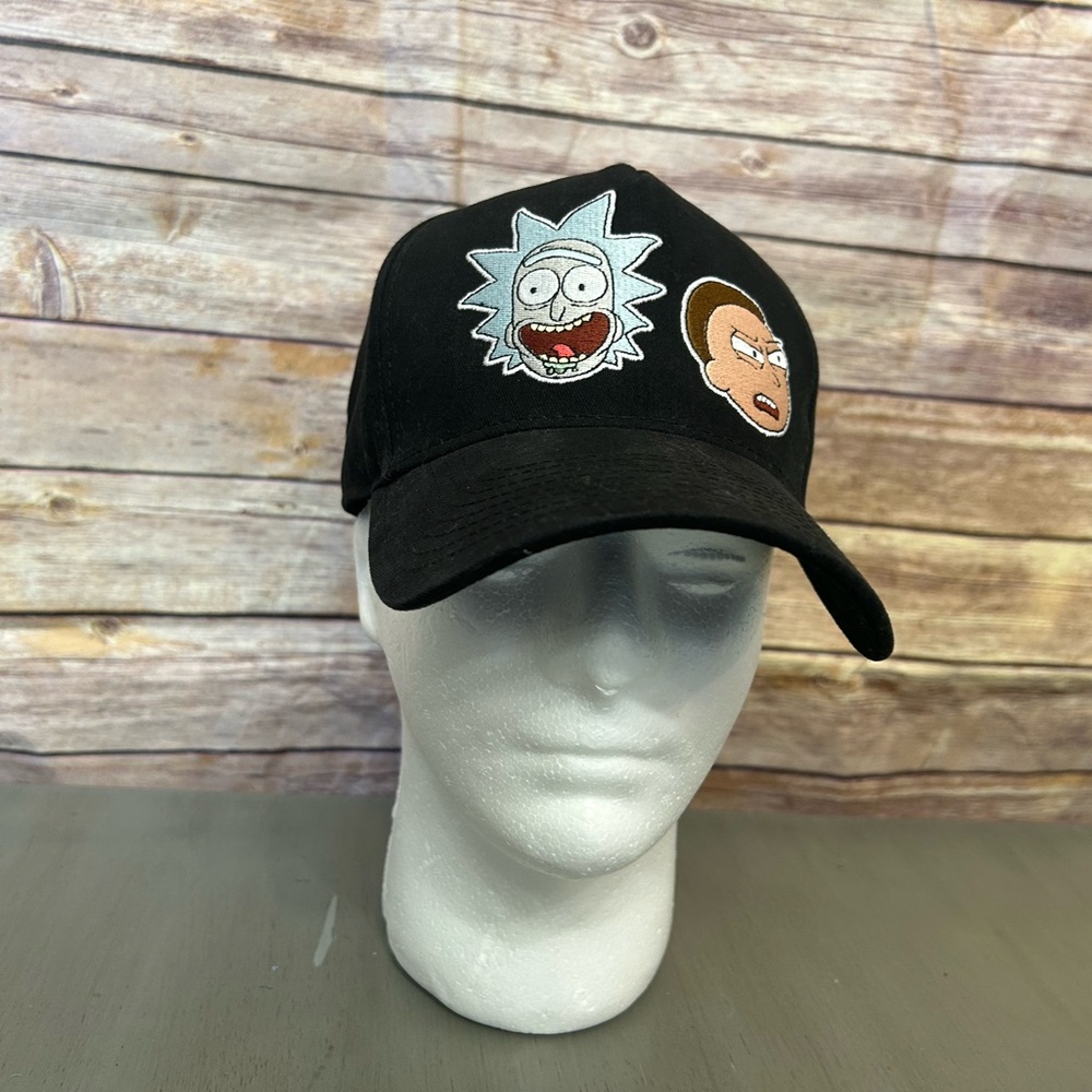 Rick & Morty Adult Swim Black Embroidered Adjustable Baseball Cap
